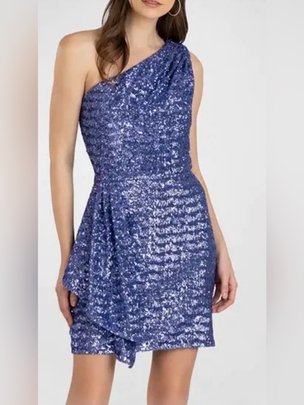 Shoshanna Sequin Mini Dress One shoulder in Blue/violet Size 8 Like New
